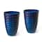 Glitzhome® Eco-Friendly Oversized Faux Cobalt Blue Ceramic Tall Bowl Plastic Pot Planter Set